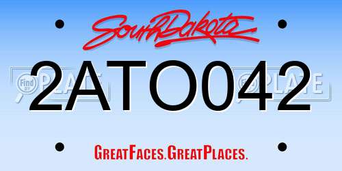2ATO042 South Dakota License Plate