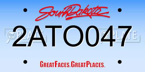 2ATO047 South Dakota License Plate