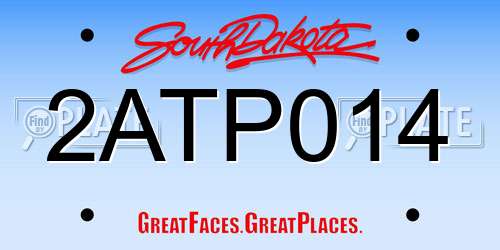 2ATP014 South Dakota License Plate