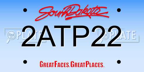 2ATP22 South Dakota License Plate