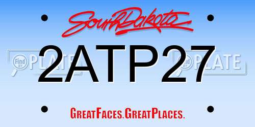 2ATP27 South Dakota License Plate