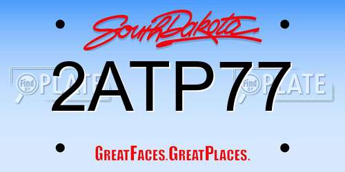 2ATP77 South Dakota License Plate