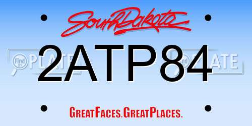 2ATP84 South Dakota License Plate
