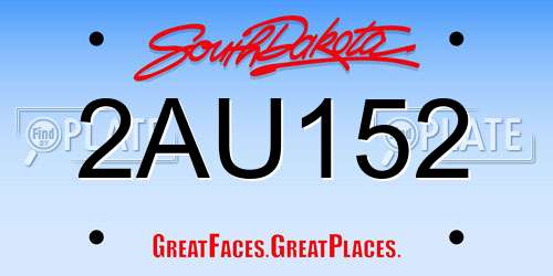 2AU152 South Dakota License Plate