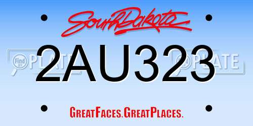 2AU323 South Dakota License Plate