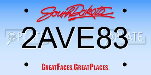 2AVE83 South Dakota License Plate
