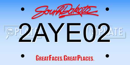2AYE02 South Dakota License Plate