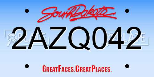 2AZQ042 South Dakota License Plate