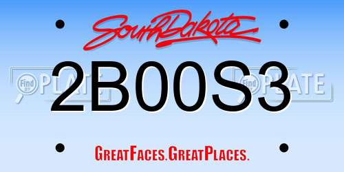 2B00S3 South Dakota License Plate