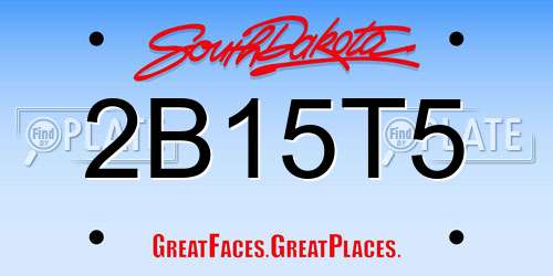 2B15T5 South Dakota License Plate