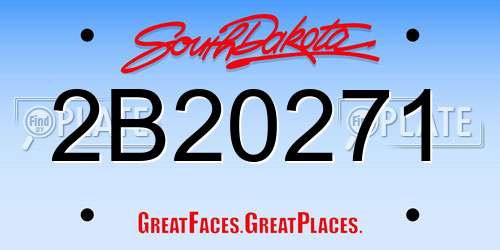 2B20271 South Dakota License Plate