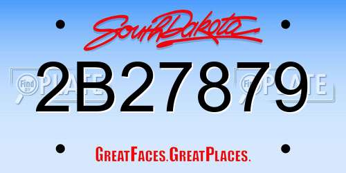 2B27879 South Dakota License Plate