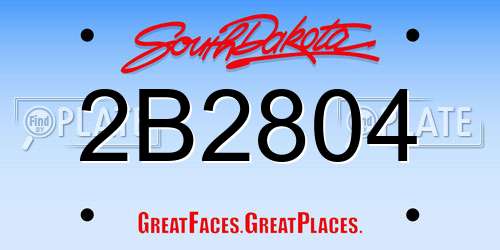 2B2804 South Dakota License Plate
