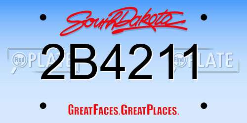 2B4211 South Dakota License Plate