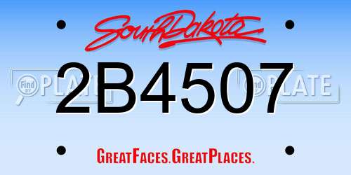 2B4507 South Dakota License Plate