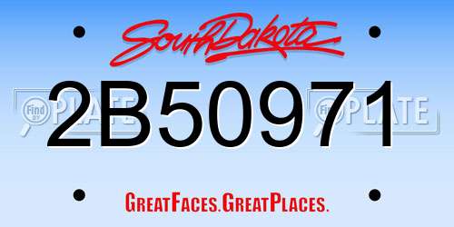 2B50971 South Dakota License Plate