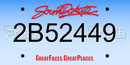 2B52449 South Dakota License Plate