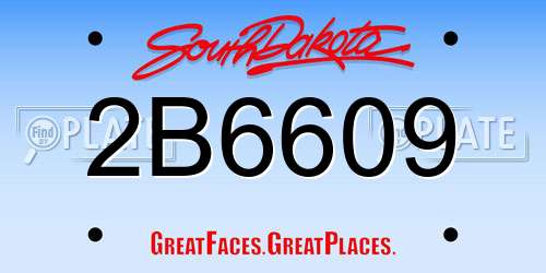 2B6609 South Dakota License Plate