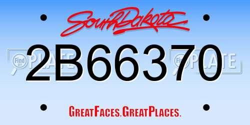 2B66370 South Dakota License Plate