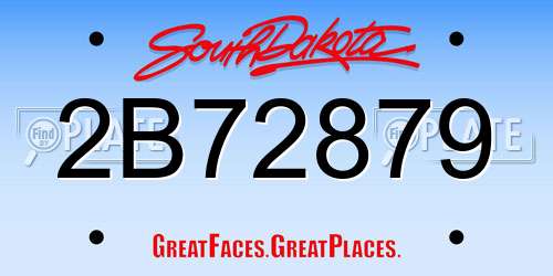 2B72879 South Dakota License Plate