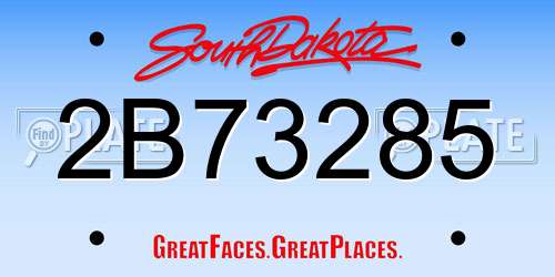 2B73285 South Dakota License Plate