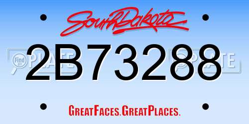 2B73288 South Dakota License Plate
