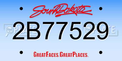 2B77529 South Dakota License Plate