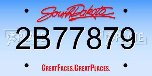2B77879 South Dakota License Plate