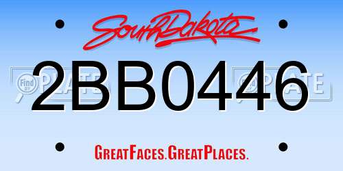 2BB0446 South Dakota License Plate