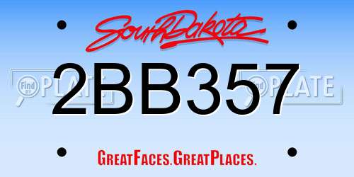 2BB357 South Dakota License Plate