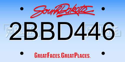 2BBD446 South Dakota License Plate
