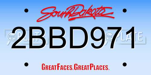 2BBD971 South Dakota License Plate
