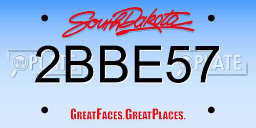 2BBE57 South Dakota License Plate
