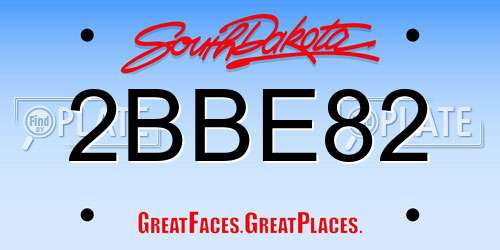 2BBE82 South Dakota License Plate