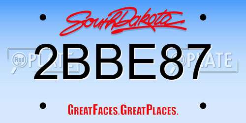 2BBE87 South Dakota License Plate