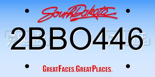2BBO446 South Dakota License Plate