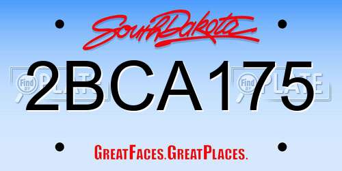 2BCA175 South Dakota License Plate