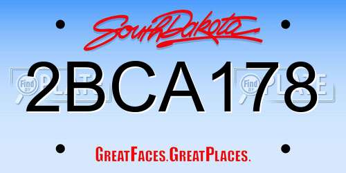 2BCA178 South Dakota License Plate