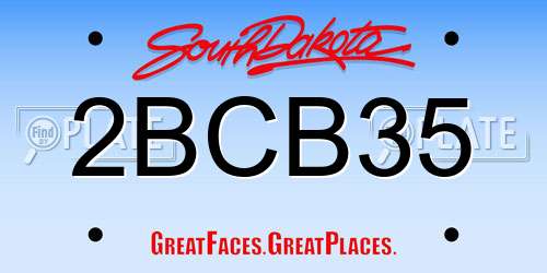 2BCB35 South Dakota License Plate
