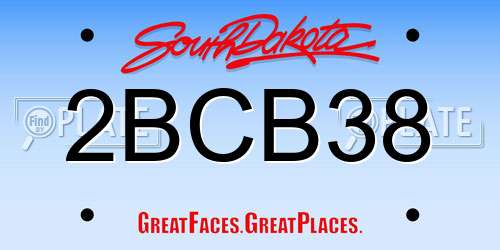 2BCB38 South Dakota License Plate