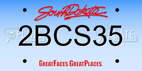 2BCS35 South Dakota License Plate