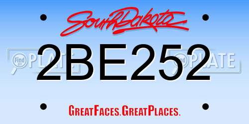 2BE252 South Dakota License Plate