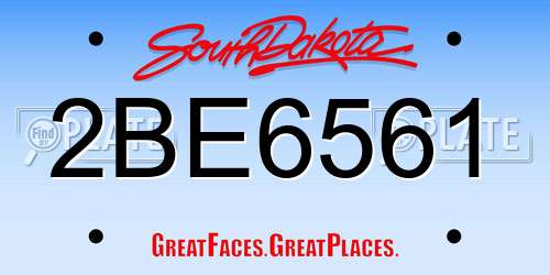 2BE6561 South Dakota License Plate
