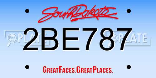 2BE787 South Dakota License Plate