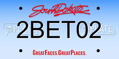 2BET02 South Dakota License Plate