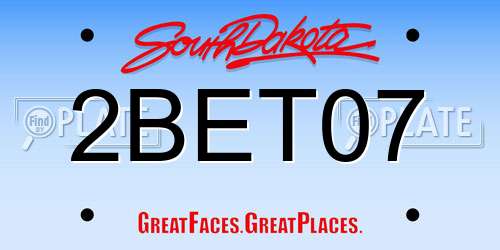 2BET07 South Dakota License Plate