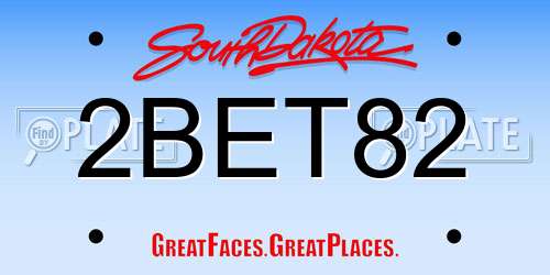 2BET82 South Dakota License Plate