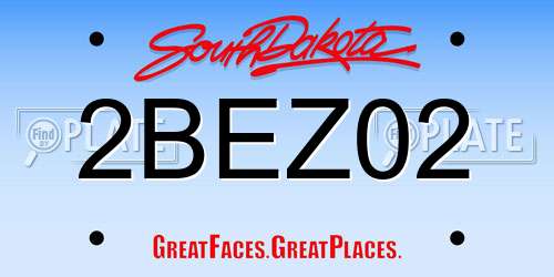 2BEZ02 South Dakota License Plate
