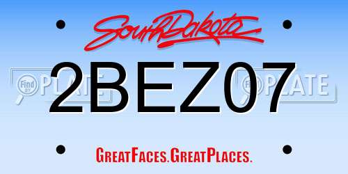 2BEZ07 South Dakota License Plate