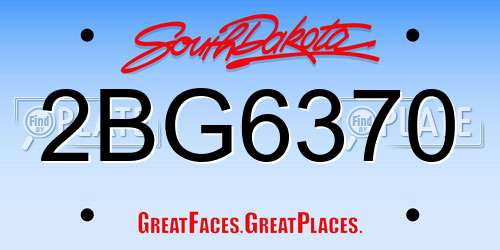 2BG6370 South Dakota License Plate
